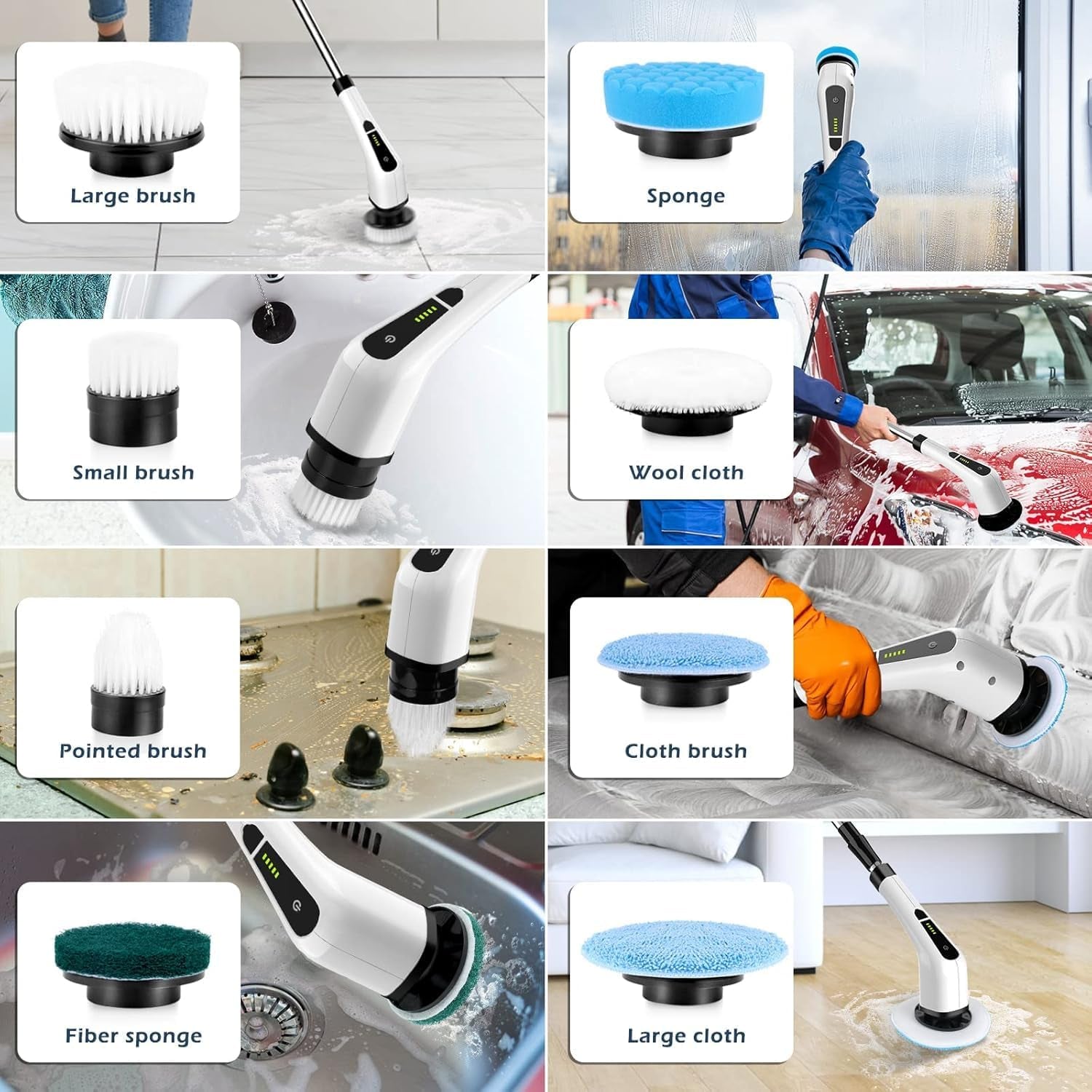 SpinScrub™ Pro - 8-in-1 Cordless Electric Cleaning Brush