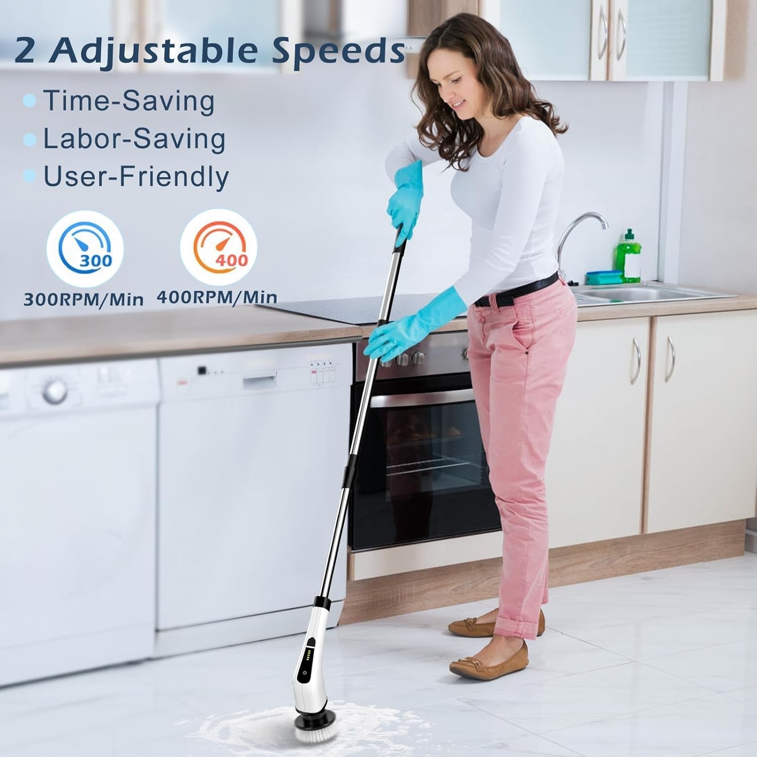 SpinScrub™ Pro - 8-in-1 Cordless Electric Cleaning Brush