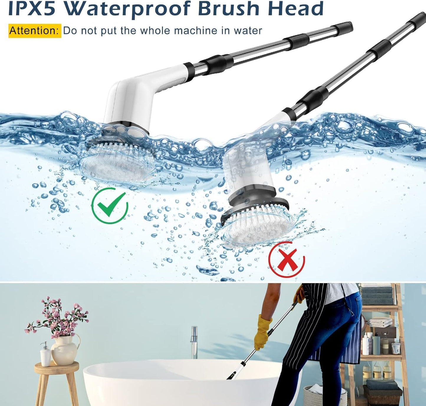 SpinScrub™ Pro - 8-in-1 Cordless Electric Cleaning Brush